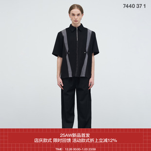 中轴对称设计垫肩POLO衫 7440