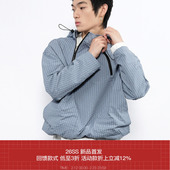 7440 肌理蓝格纹双拉链口袋收省抽绳套头夹克 AW25