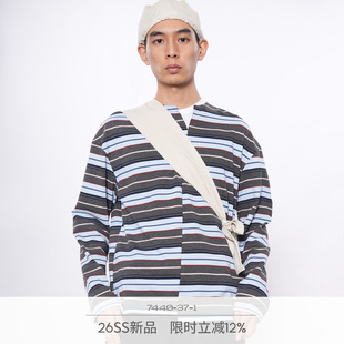[夹心] 7440 37 1 SS26纯棉不对称冰淇凌条纹长袖T恤