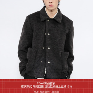 AW25 超厚实羊毛呢大口袋短廓翻领夹克 7440