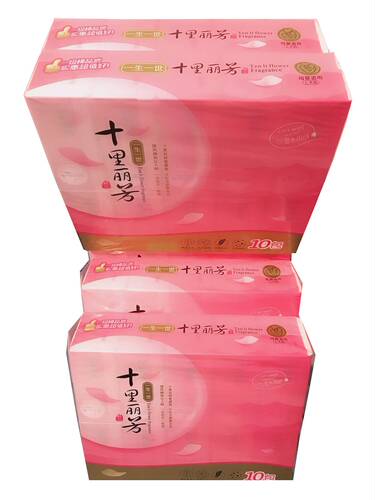 450张5层厚实十里丽芳印花抽纸