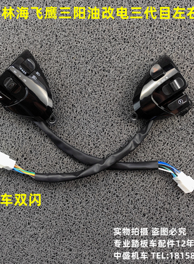适用林海飞鹰劲战三代目极光摩托车三阳油改电左右开关带超车双闪