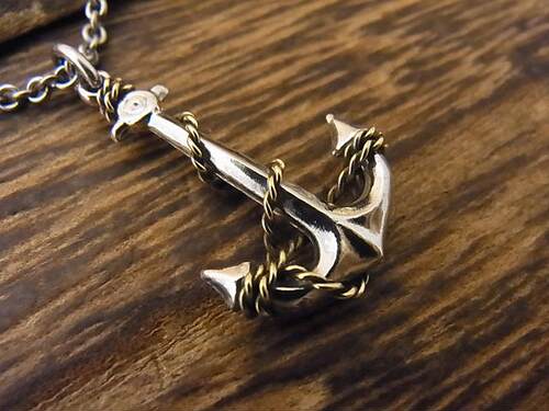 日本代购amp japan 日系潮牌男生个性原创项链船锚锁骨毛衣链首饰