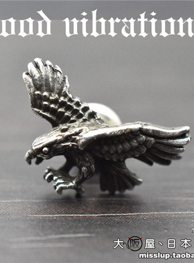 日本代购Good vibrations 潮流日系男女s925银饰个性老鹰耳钉耳饰