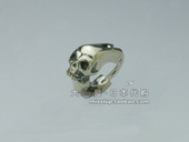 DESIGN烟熏做旧925银饰个性 日本代购 DEAL 暗黑骷髅耳钉创意耳环