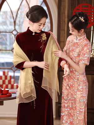 四季可用婚礼妈妈披肩围巾两用女