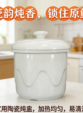 适用德信三角牌电炖锅3L升隔水炖盅炖罐2L升陶瓷内胆盖子配件