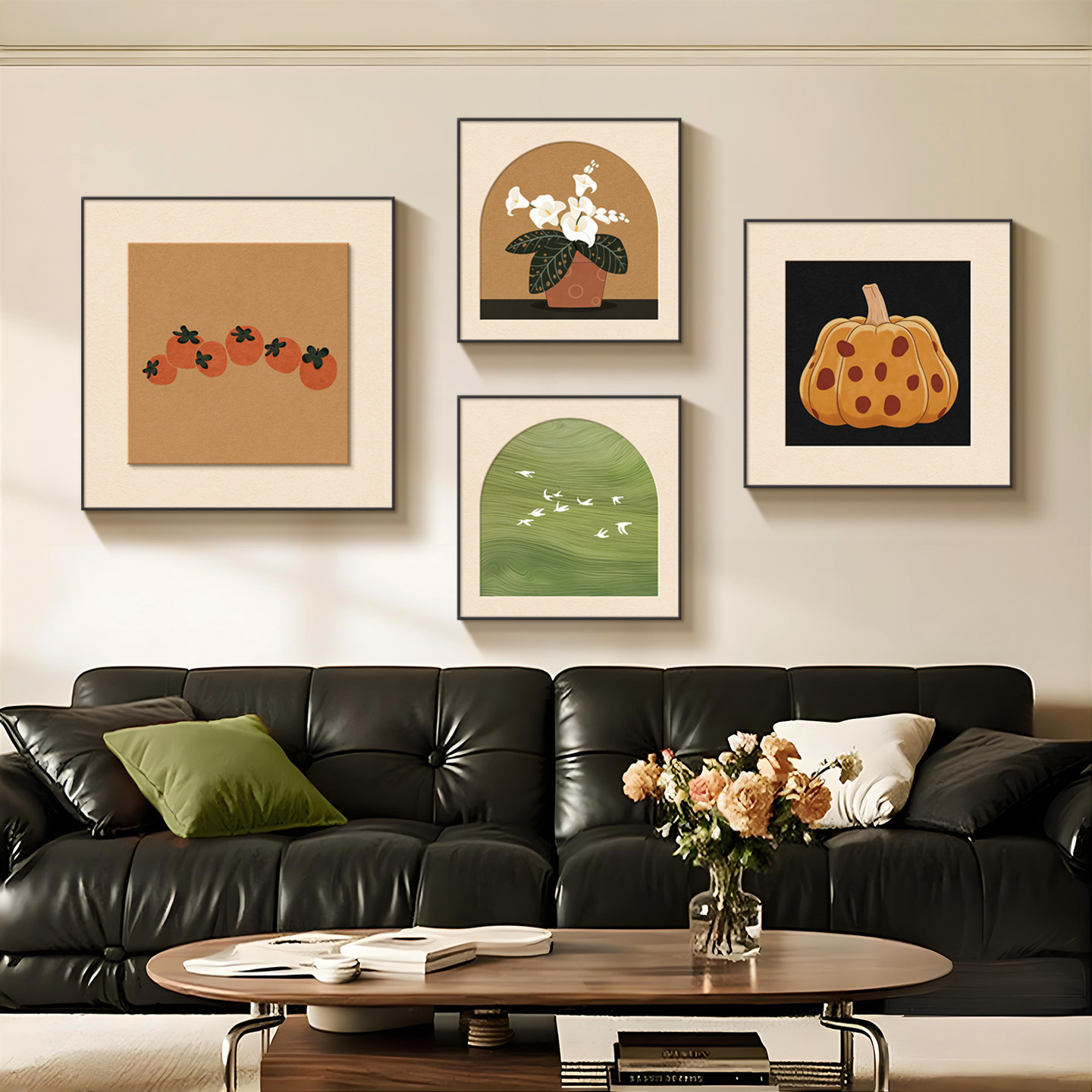 中古风高级感客厅装饰画沙发背景墙2026新款轻奢高级感壁画挂画