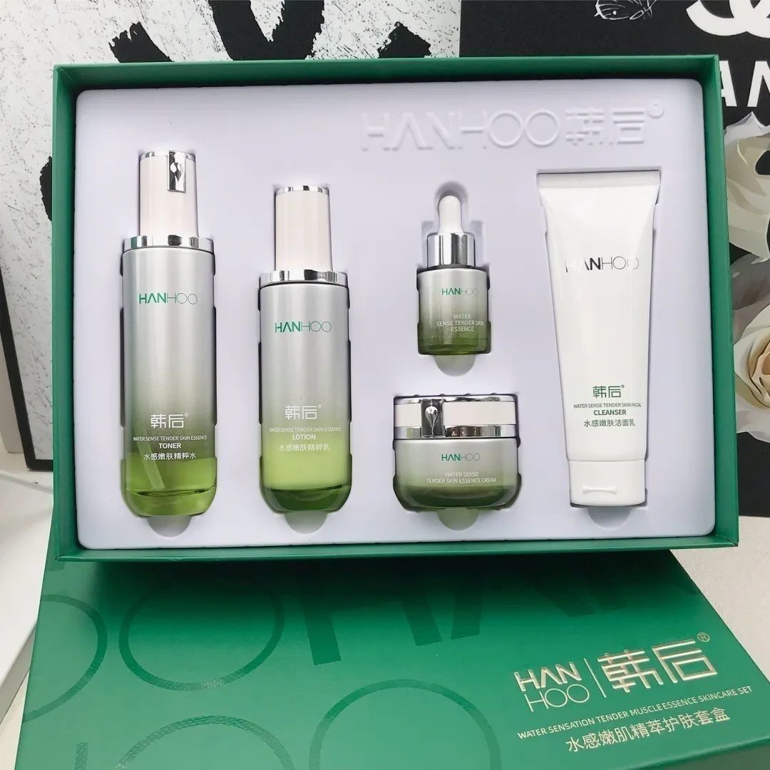 韩后水感嫩肌精萃抗皱紧致五件套抗衰老保湿补水提亮修护护肤套装