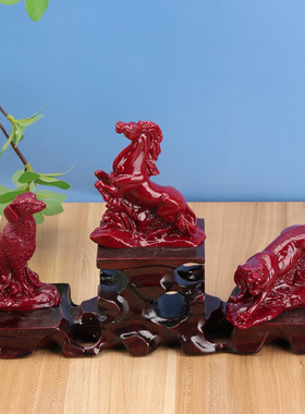 朱砂十二生肖风水客厅摆件