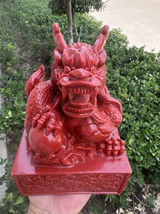 朱砂盘龙传国印章摆件龙头玉玺办公桌摆饰篆刻字玉章招财官印大印