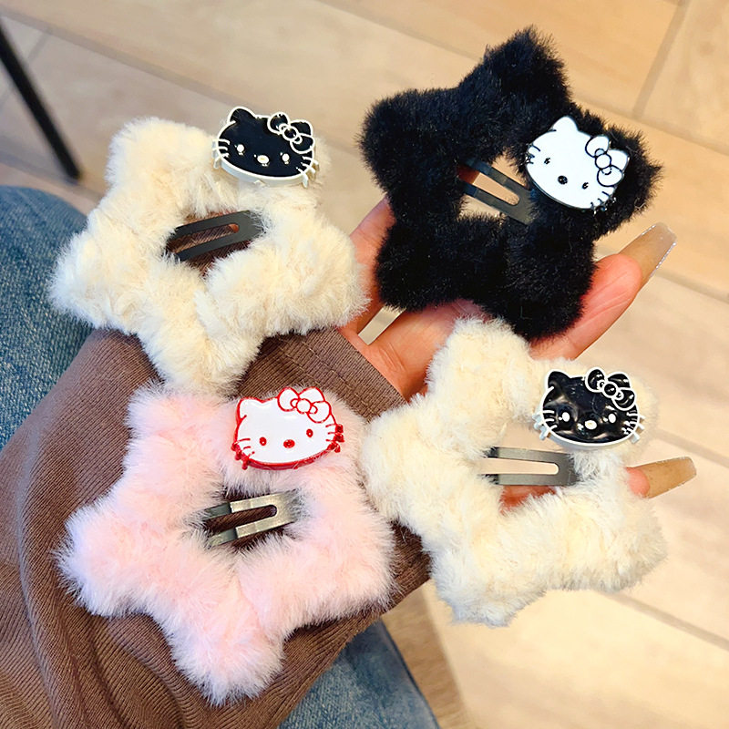 日系可爱猫咪毛绒星星bb夹发夹高颜值少女风侧边夹刘海发卡饰品新,饰品/流行首饰/时尚饰品新,民族风发饰,淘宝优惠券,粉丝福利购,淘宝优惠卷