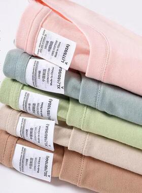 AG210克40支双纱纯色闺蜜圆领T恤打底衫宽松纯棉短袖工装班服定制