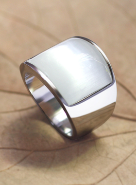 猫眼石戒指男士韩版欧美钛钢戒子