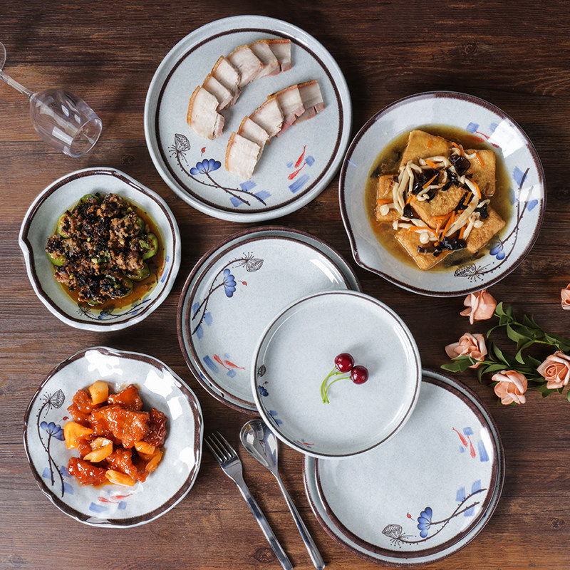 Disc thickened printing round dish of Qiuhe Chinese Restaurant