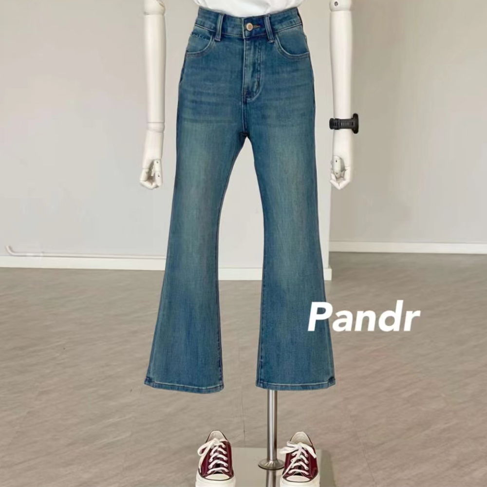 春秋高腰显瘦四面弹微喇叭牛仔裤