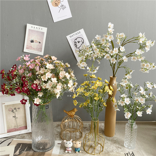 高枝米兰满天星 仿真花雪樱迎春花珍珠梅手捧家居拍摄道具小碎花