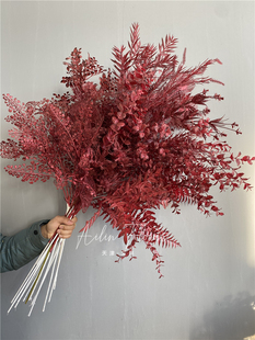 【红色①号链接系列】酒红暗红配草花材绢花吊顶雾凇迷雾婚庆插花