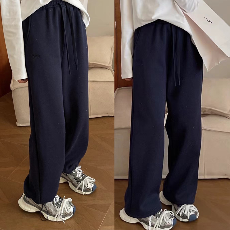 松紧腰简约休闲加绒保暖休闲裤