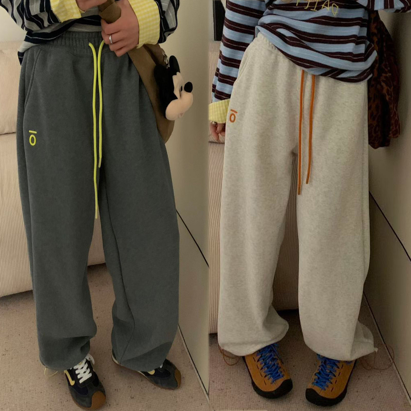 谁穿谁显瘦~韩代款秋冬高品质加绒厚卫裤直筒束脚运动休闲裤大码,女装/女士精品,卫裤,淘宝优惠券,粉丝福利购,淘宝优惠卷