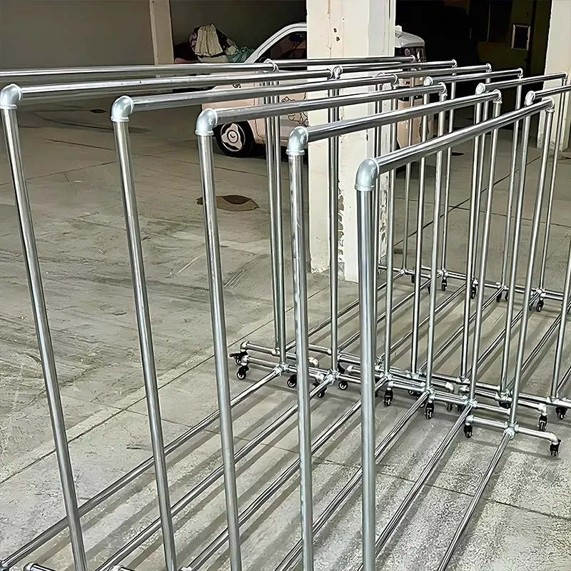 落地晾衣架钢管凉衣架晾衣杆阳台家用落地卧室户外挂衣服简易晒被