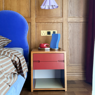 「赫罗纳系列床头柜」故我今我中古风彩色收纳柜模块柜实木储物柜