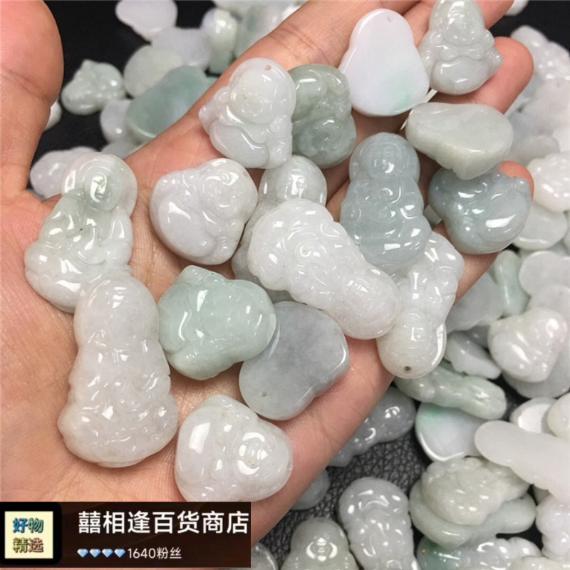 缅甸玉器A料观音佛公翡翠玉器玉石吊坠工艺DIY小配件厂家
