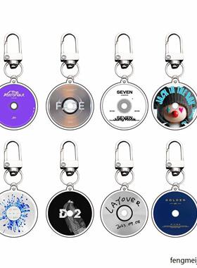 BTS CD专辑双面亚力克钥匙扣 solo包包挂件配件 金泰亨田柾国周边
