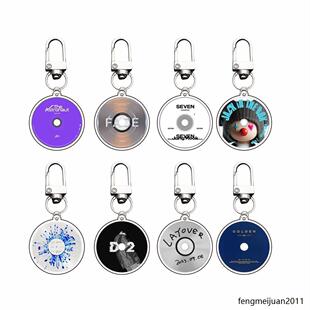 BTS CD专辑双面亚力克钥匙扣 solo包包挂件配件 金泰亨田柾国周边