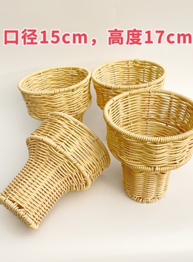 柳元素花篮批发，12个装，情人节玫瑰花冰激凌甜筒草莓手捧花花篮