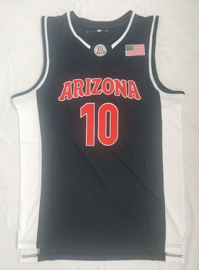 NCAA亚利桑那大学灰熊10号24号迈克 毕比 蓝色篮球服球衣