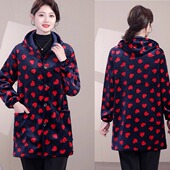 罩衣妈妈装 中老年女装 秋冬大码 加绒外套防寒防脏工作服一体绒套褂