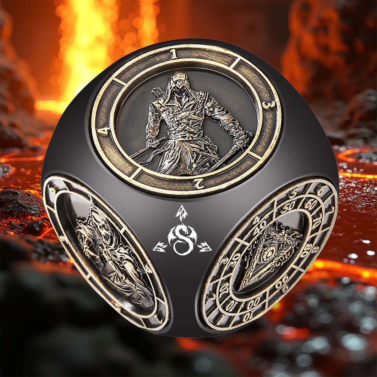 新款7合1六面旋转陀螺DND骰子 龙与地下城多面体TRPG角色扮演桌游