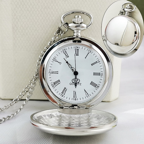 罗马复古怀表男款学生女简约挂链电子石英机械翻盖考试专用高颜值