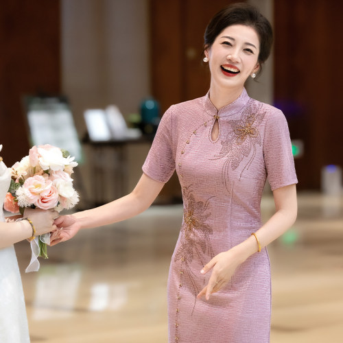 妈妈婚宴礼服旗袍连衣裙