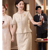 柔滑带衬里妈妈装 婚宴高贵连衣裙喜宴喜婆婆婚庆婚礼旗袍遮肚子