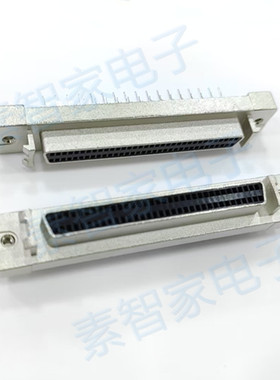 伺服电机插座SCSI直针母座14P-100P HPDB型孔式180度直插母头