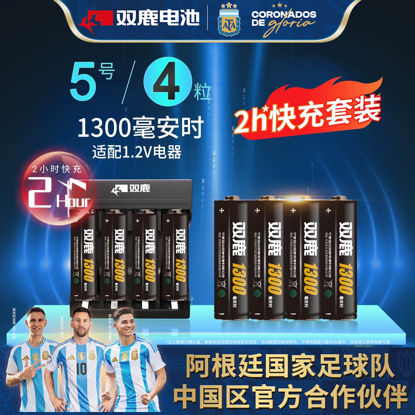 双鹿7号5号电池充电套装图片