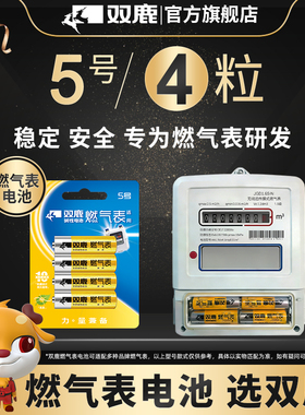 双鹿燃气表电池煤气表电池天然气表水表5号电池碱性1.5v五号电池高能AA LR6电池天然气表燃气灶不漏液电池