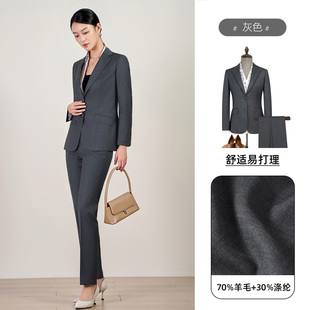 新品男女同款羊毛西服可机洗套装商务通勤西装外套职业正装工作服