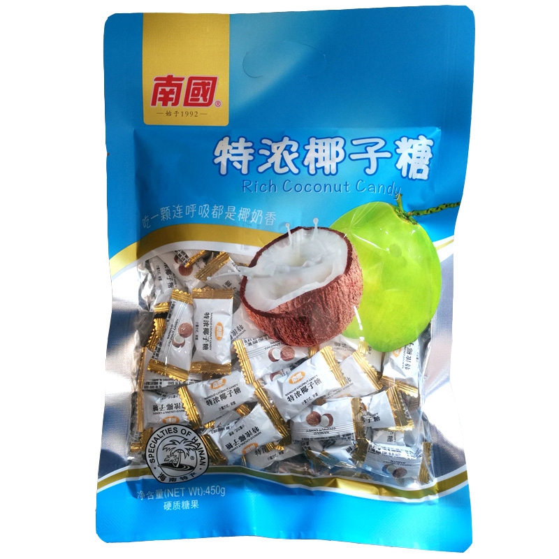 海南特产大超市南国特浓椰子糖450克糖果零食喜糖年货买2袋划算