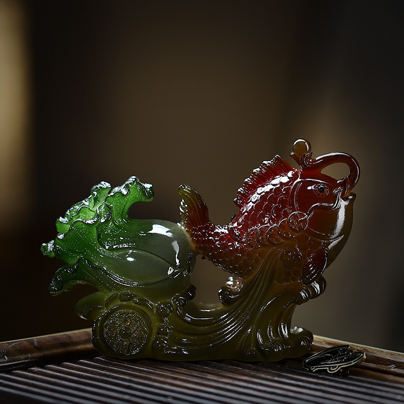 爆款遇水变色茶宠百财富余茶艺摆件办公室装饰品茶台茶桌零配件