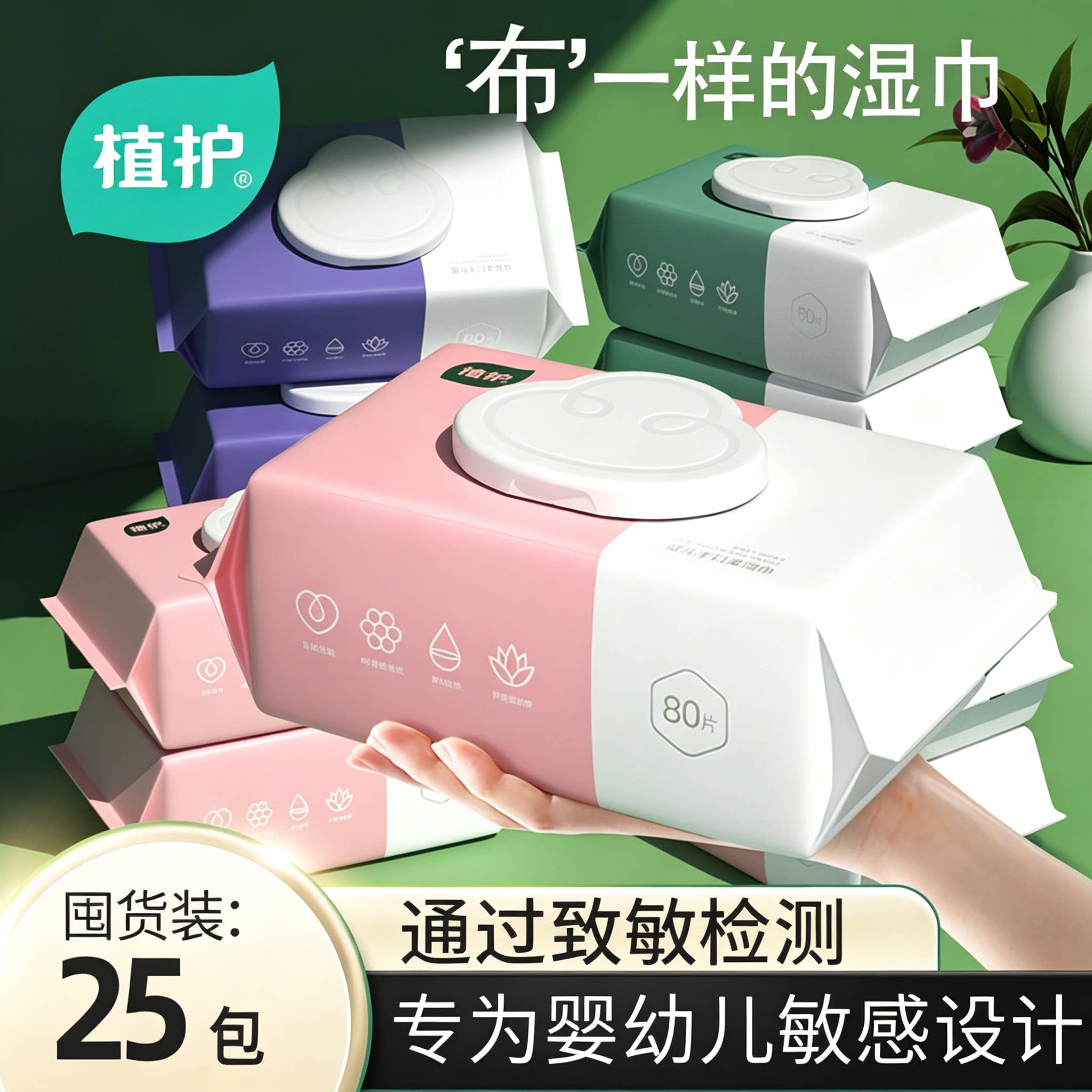 植护湿巾纸婴儿新生宝宝幼儿童手口屁专研家用实惠大包装便携成箱