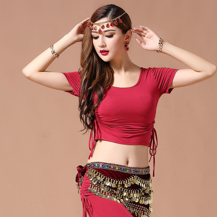 断码清仓 印度舞蹈练习服练功服新款包邮肚皮舞服装 莫代尔上衣