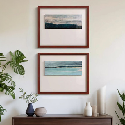 L墨山现代法式复古高级感客厅风景装饰画中古风餐厅玄关艺术挂画