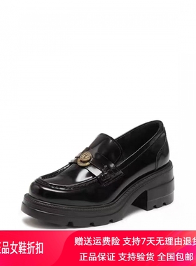 商场同款2026春新款许愿币爵士乐福鞋英伦风套脚皮鞋女鞋EEZ05AA6