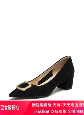 商场同款2026春新款中环街中跟复古浅口单鞋气质通勤女鞋EGA04AQ6