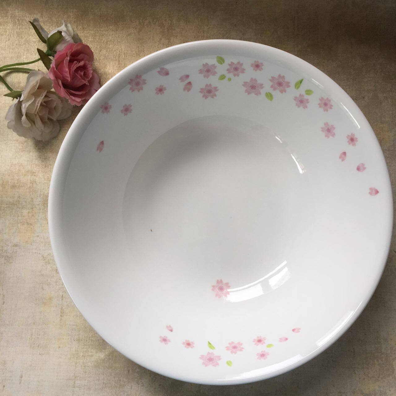 美国进口康宁玻璃餐具corelle樱花1l浅汤碗432-sr专柜正品