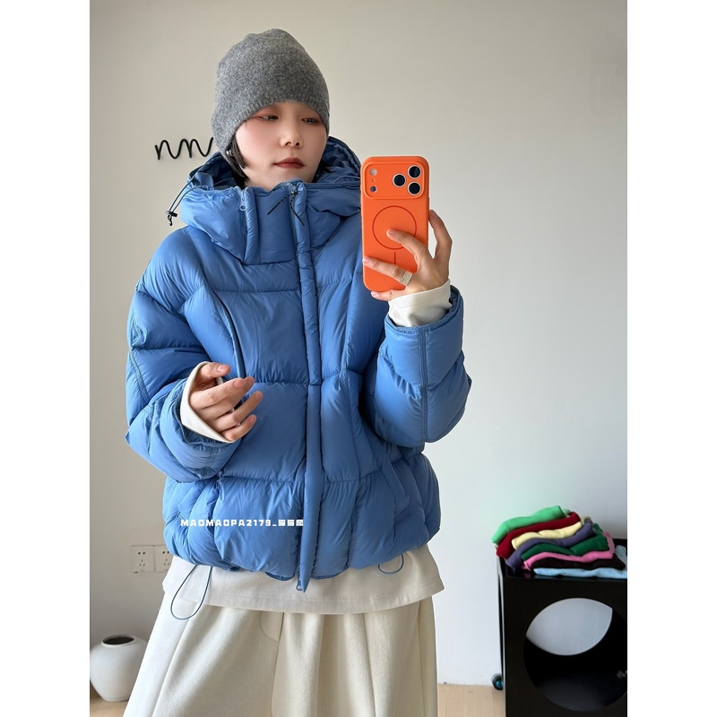 猫姐推荐｜宽松设计款加厚保暖连帽抽绳90白鸭绒羽绒服外套面包服