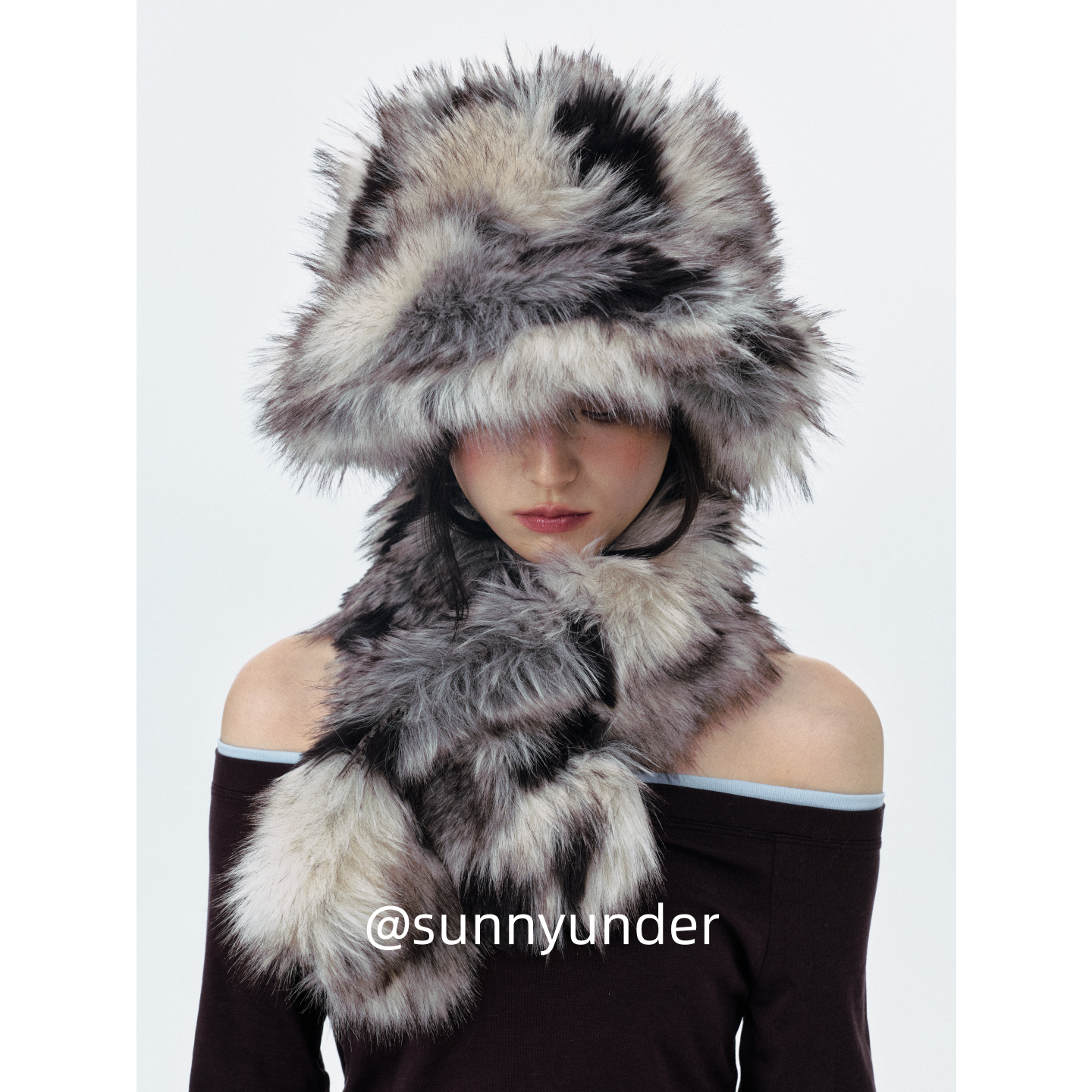 时髦加厚毛绒渔夫帽子女秋冬韩版日系防寒保暖复古显脸小盆帽ins